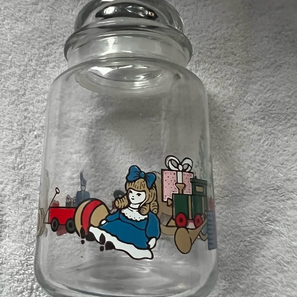 VINTAGE 1988 GLASS CHRISTMAS THEME JAR WITH LID - Picture 3 of 8